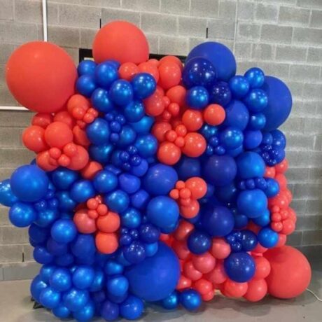Red and Blue Balloon Wall for Hire in Newcastle NSW