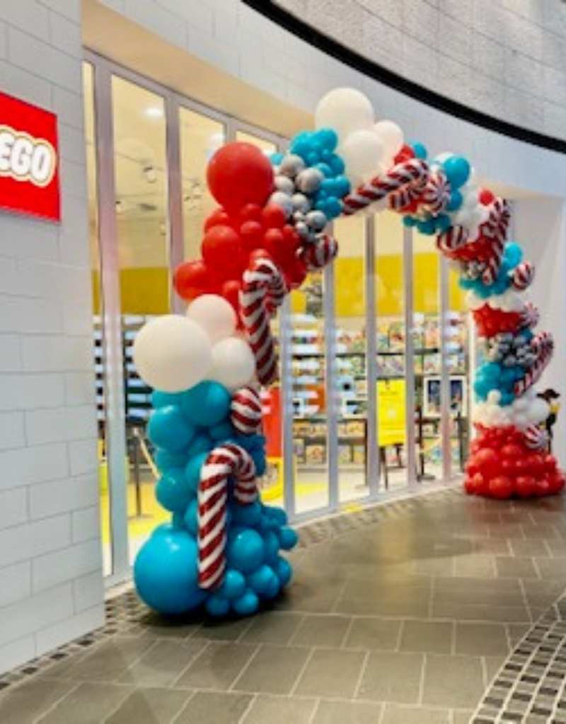 Balloon Arch Candy Canes for Party Hire in Newcastle NSW