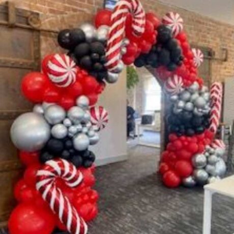 Balloon Arch Red and Black for Party Hire in Newcastle NSW