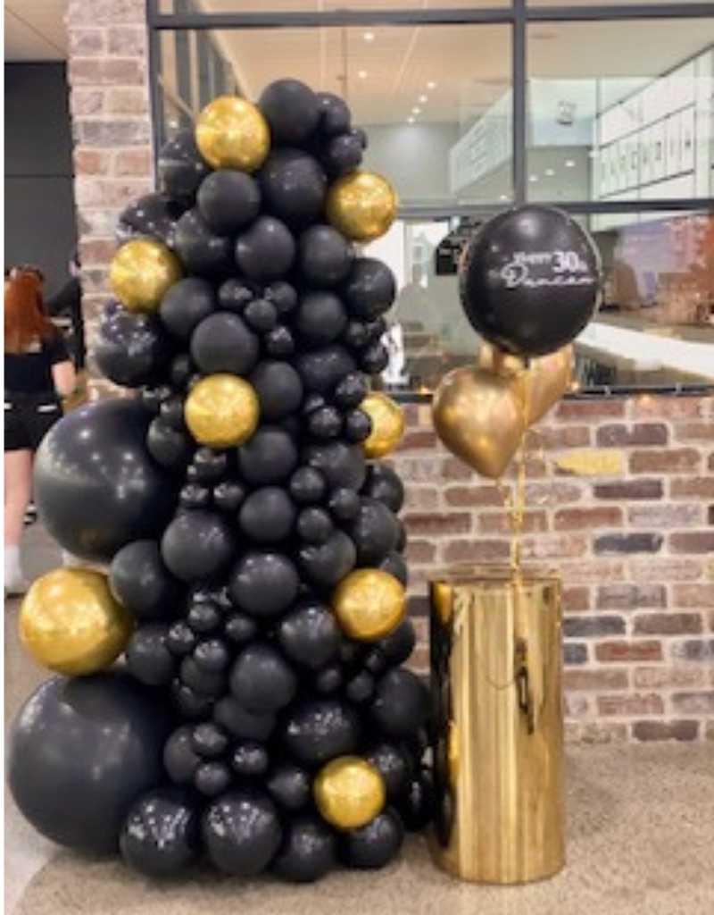 Balloon Column Black and White for Party Hire in Newcastle NSW