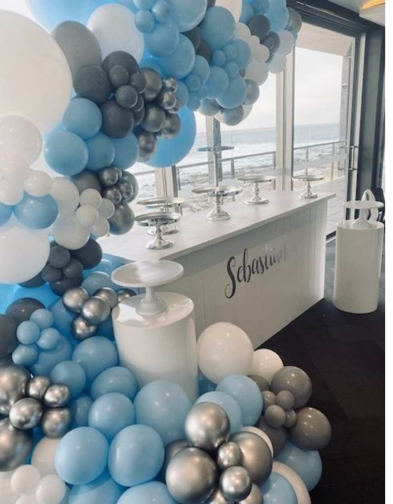 Balloon Garland Installed with table for Party Hire in Newcastle NSW