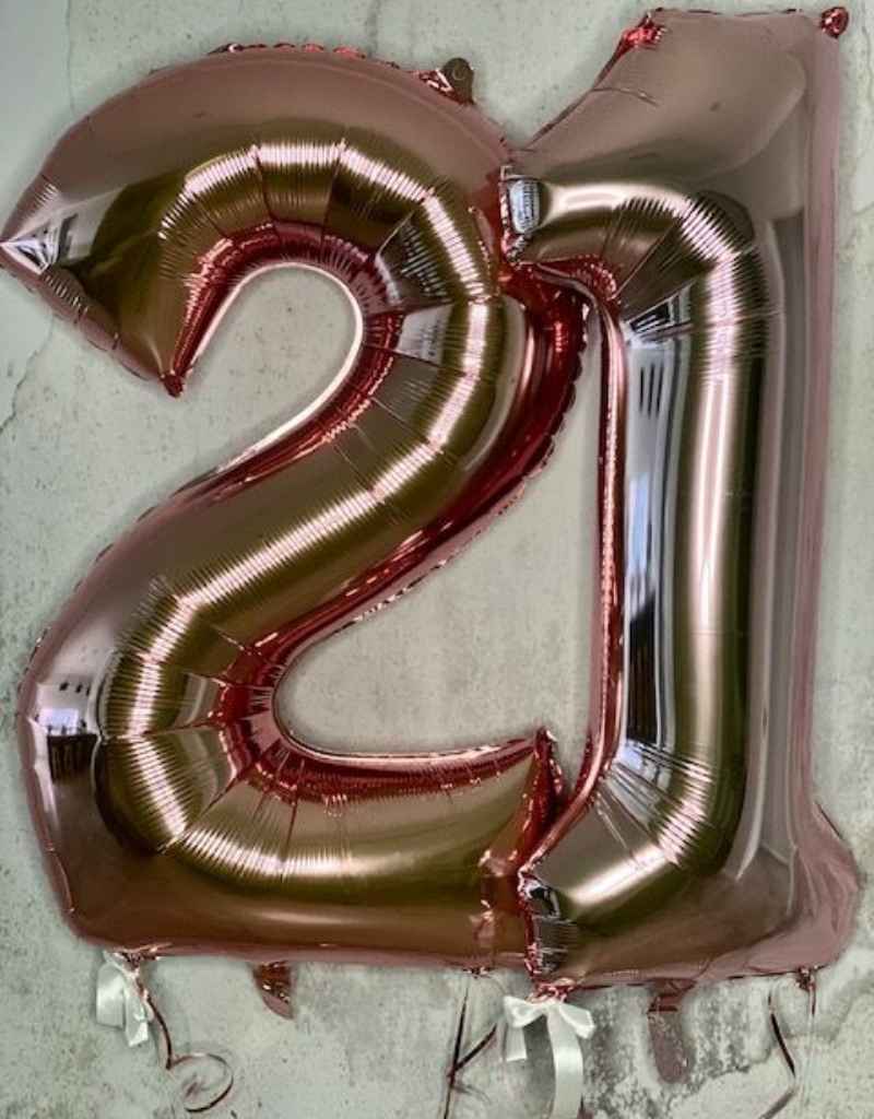 Foil Helium Balloon Numbers 21 for Party Hire in Newcastle NSW
