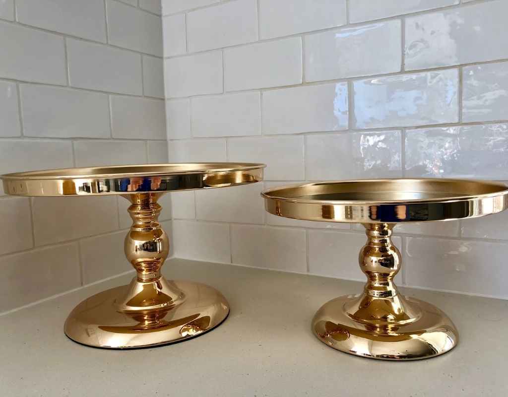 Gold Cake Stand Short for Wedding and Party Hire in Newcastle NSW
