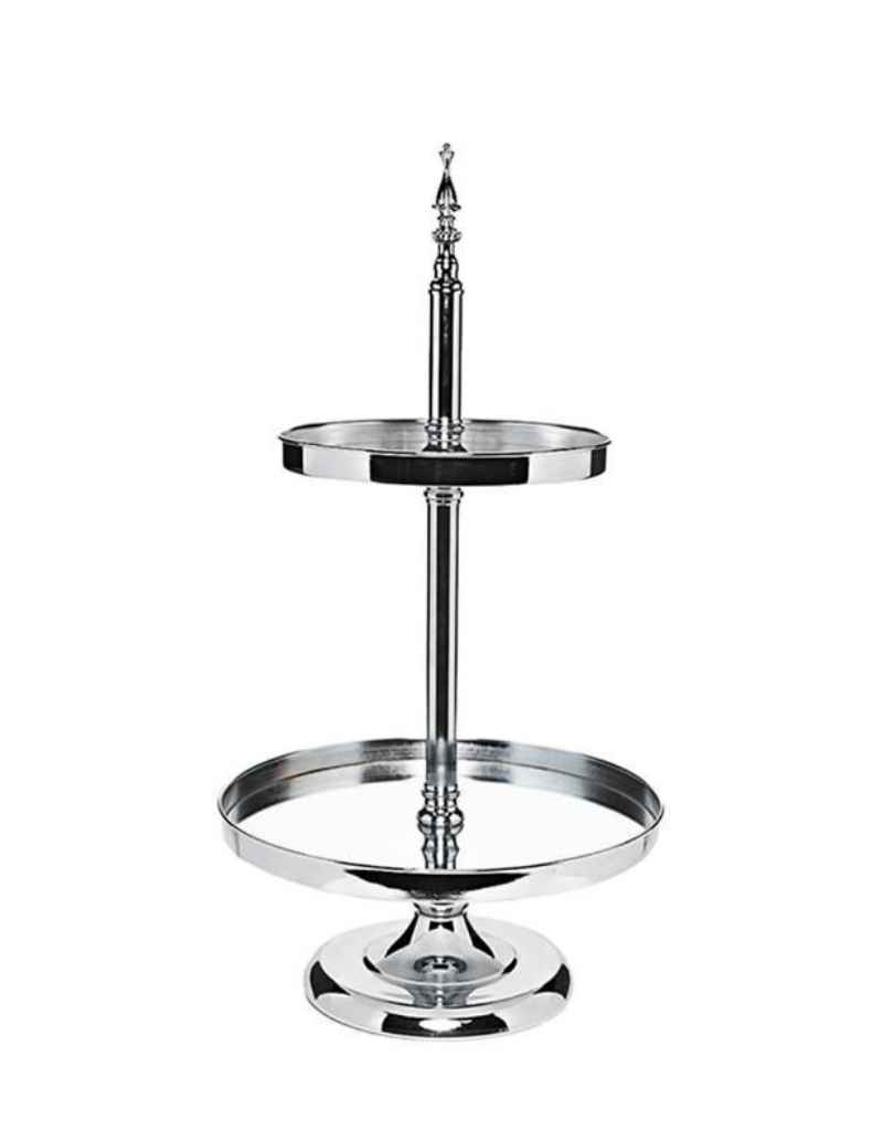 Silver Cake Stand 2 Tier for Wedding and Party Hire in Newcastle NSW
