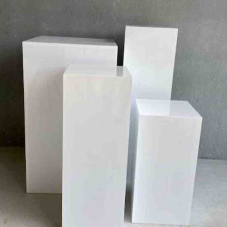 White Square Plinths for Birthday Wedding and Party Hire in Newcastle NSW