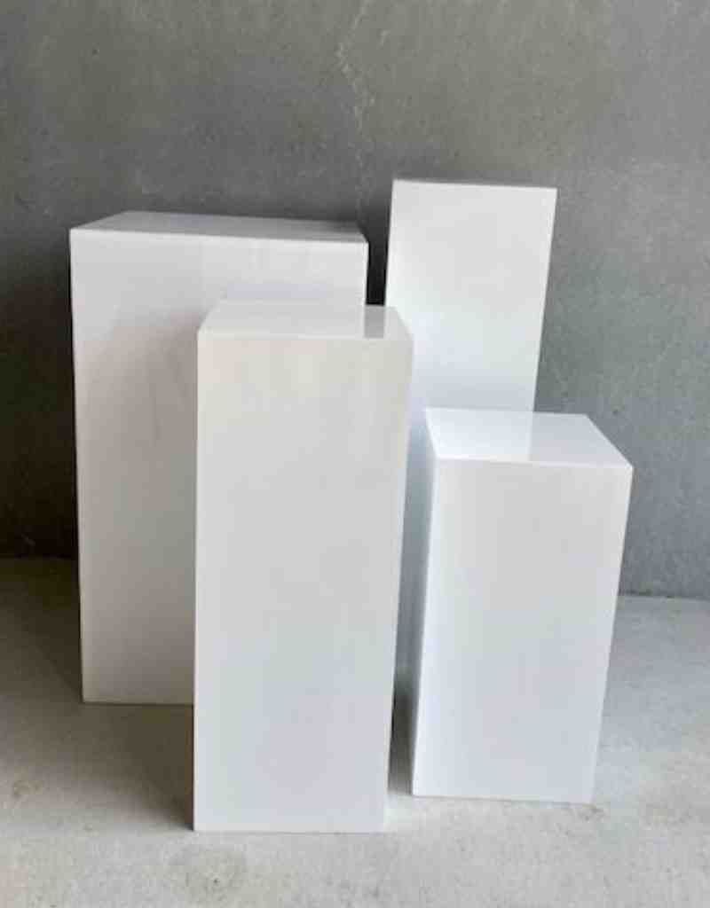 White Square Plinths for Birthday Wedding and Party Hire in Newcastle NSW