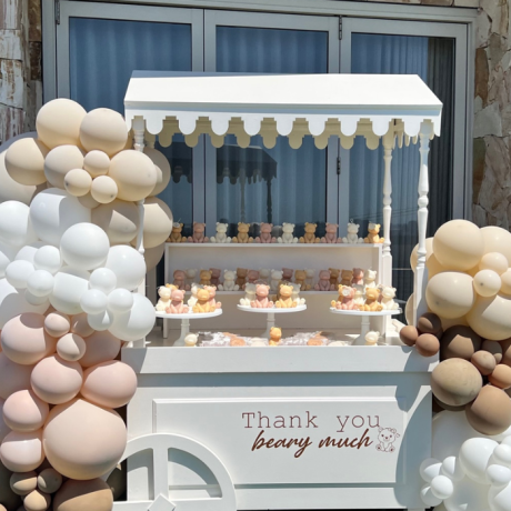 white candy cart for hire