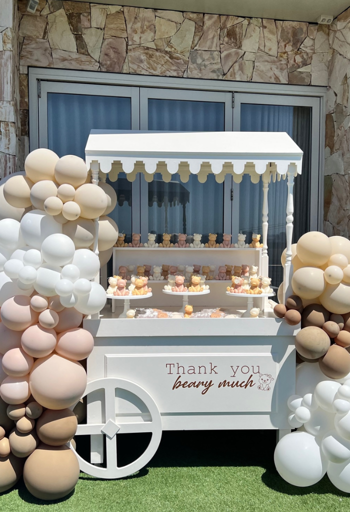white candy cart for hire